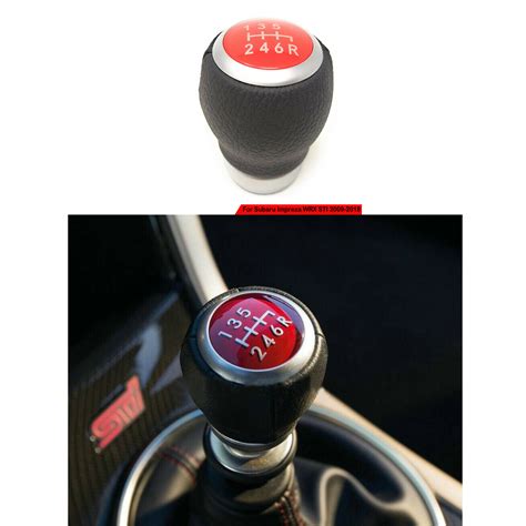 Car Speed Leather Gear Stick Shift Knob For Subaru Impreza Sti Wrx