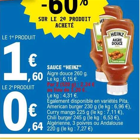 Promo Sauce Heinz Chez E Leclerc Icatalogue Fr