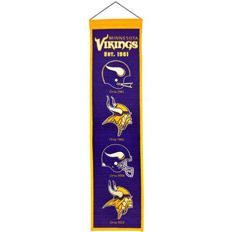 Minnesota Vikings Logo Evolution Heritage Banner Palm Beach Autographs Llc