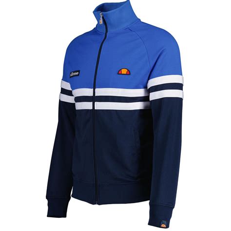 Rimini Ellesse Retro S Casuals Track Top In Blue Navy White