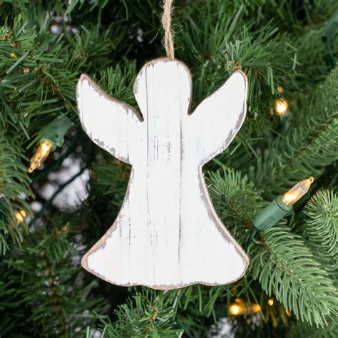 Rustic White Washed Wood Angel Ornament Christmas Ornaments Christmas And Winter Holiday