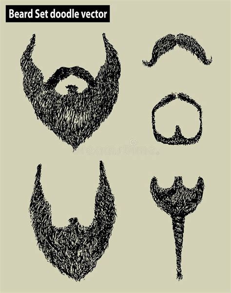 Beard Set Doodle Vector Stock Vector Illustration Of Massive