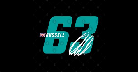 George Russell 63 Signature Number Russell Sticker TeePublic