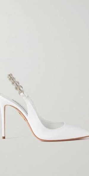 Aquazzura Love Link 105 Crystal Embellished Grosgrain Slingback Pumps