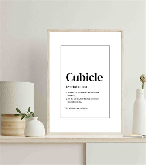 Printable Cubicle Definition Decor Office Funny Quote Poster - Etsy