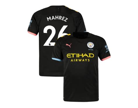 2019-20 Manchester City Soccer #26 Riyad Mahrez Black Away Authentic Jersey