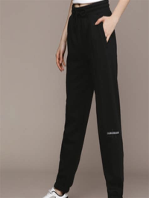 Buy Calvin Klein Jeans Women Black Off Placed Monogram Joggers Track