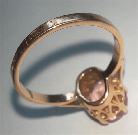 Ring Gr E Rotgold Karat Stein Aus Morganit Rosa Edles Design