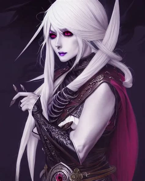 Portrait Of An Anime Female Drow Necromancer Hd Stable Diffusion