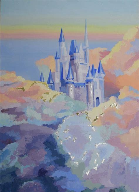 Castle on the clouds Painting by Aigul Mullagalieva | Saatchi Art