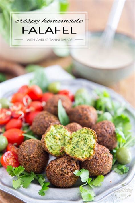 Crispy Homemade Falafel With Garlic Tahini Sauce • The Healthy Foodie