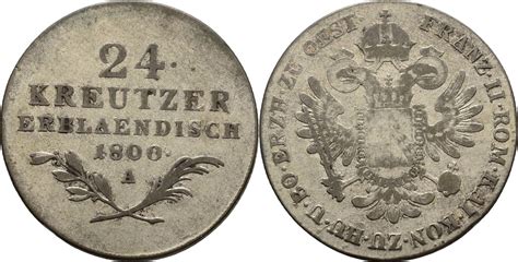 RDR Österreich Habsburg Wien 24 Kreuzer 1800 A Franz II I 1792 1835