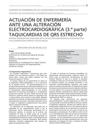 Actuación de enfermería ante una alteración electrocardiográfica 3º