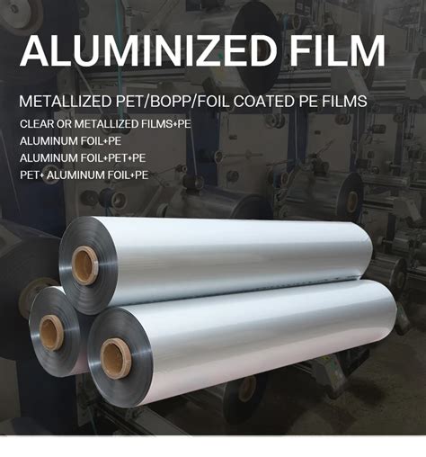 12mic Vmpet Al Pe Laminated Film Food Packaging Plastic Roll Bopet