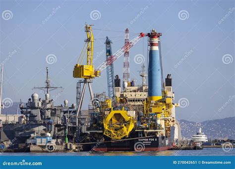 Saipem Fds 2 Industrial Ship Of Nassau Moored In The Port Of Genoa