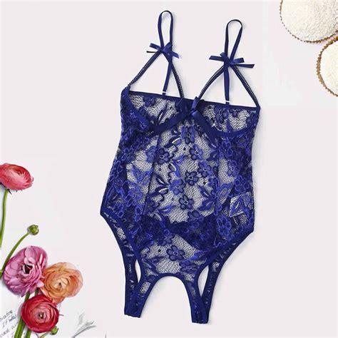 Munlar Sheer Women S Lingerie Crotchless Floral Lace Teddy Bodysuit