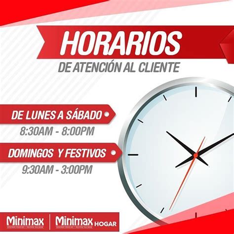 Horarios de atención al cliente de lunes a sábado de 8 30am a 8 00pm