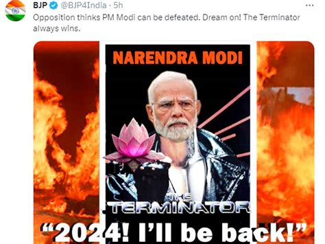 Bjp Wrote On Modi Photo 2024 I Will Be Back। 2024 Lok Sabha Election