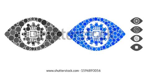 Robotics Eye Lens Mosaic Circle Elements Stock Vector Royalty Free