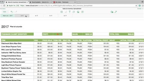 Poshmark Ebay Sales Inventory Spreadsheet Tutorial On Vimeo Within