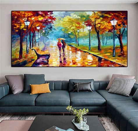 Abstract Oil Painting on Canvas Woman With Umbrella Painting Abstract ...