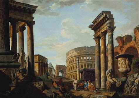 Giovanni Paolo Pannini | An architectural capriccio with figures among ...