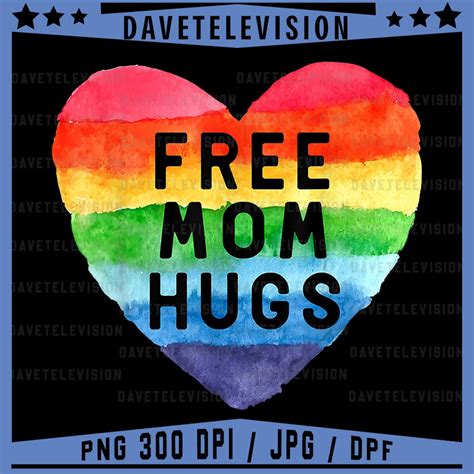 Free Mom Hugs Png Rainbow Pride LGBT Png Rainbow Gay Pride Png Equality Gifts Rainbow Heart