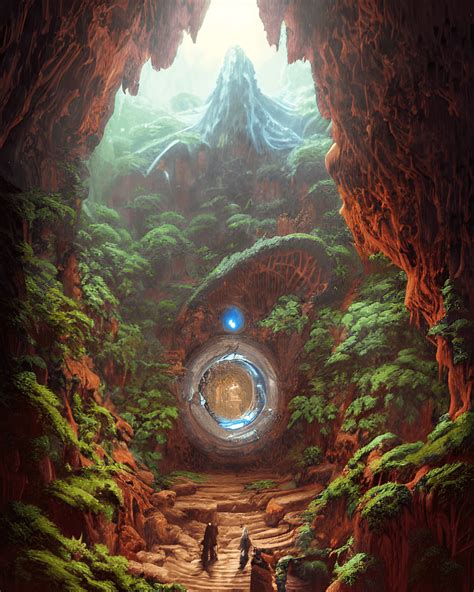 Gigantic Time Portal Inside A Beautiful Highly Detailed Graphic