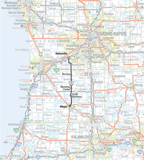 Michigan Highways Route Listings Intercounty Highways A Route Map