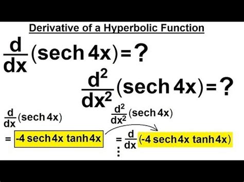 Calculus Hyperbolic Functions Of St And Nd Derivative Of