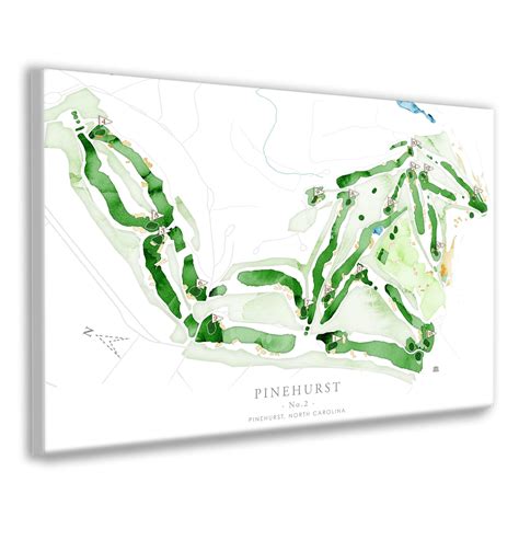 Pinehurst No.2 Golf Course Map Print, NC Golf Course Layout Print or ...