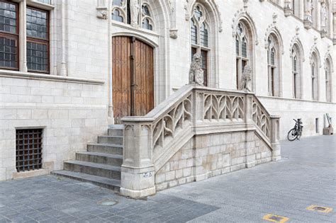 Kortrijk City Hall Terrace And Stairs Stock Photo - Download Image Now ...