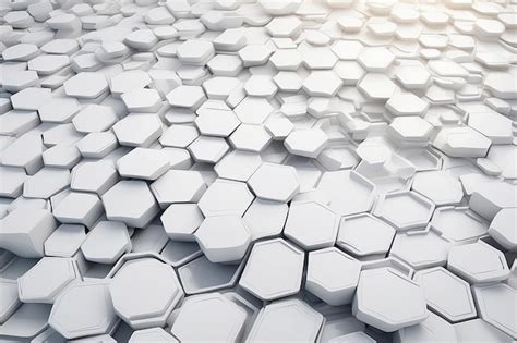 Premium Photo 3D Futuristic Honeycomb Mosaic White Background