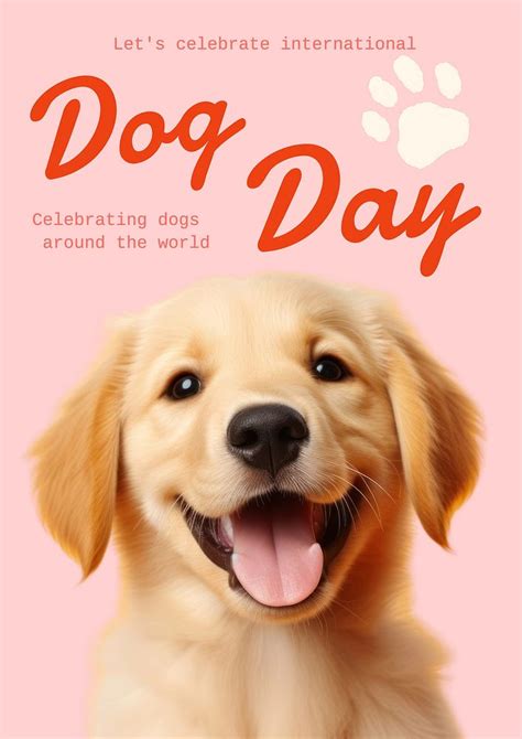 International Dog Day Poster Template Free Photo Rawpixel