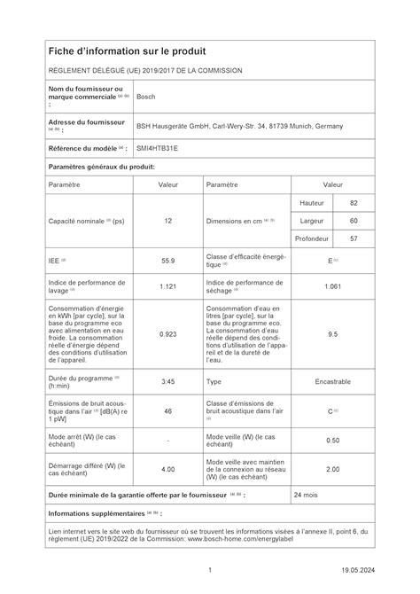 Bosch SMI4HTB31E Série 4 Lave vaisselle encastrable 60cm 12