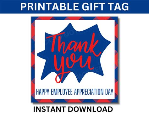 Employee Appreciation Day Printable T Tag Happy Employee