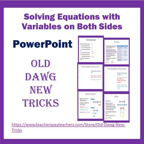 Solving Equations Variable Both Sides PPT | Made By Teachers