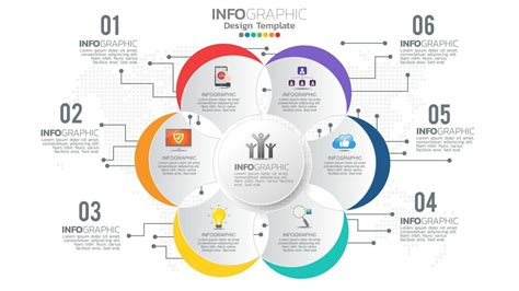 Infograph Step Color Element With Circle Graphic Chart Diagram