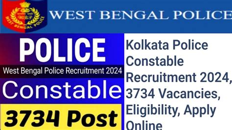 Police Jobs West Bengal Police Constable Recruitment Kolkata