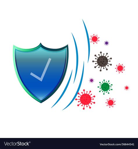 Antibacterial Or Anti Virus Shield Health Protect Vector Image