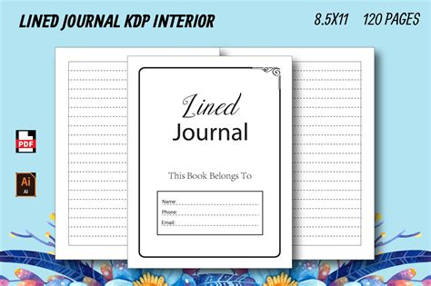 Lined Journal KDP Interior Graphic By Azzziz Creative Fabrica