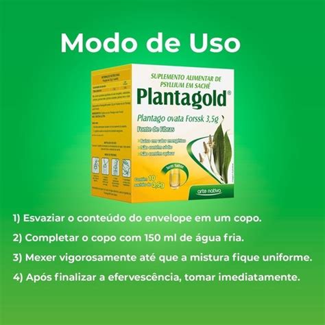 Planta Gold Plantago Ovata Rico Em Fibras Sem Sabor Sach Frete Gr Tis