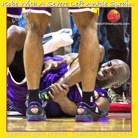 Keepinit Real Nba News Kobe Bryant With A Severe Left Ankle Sprain Los