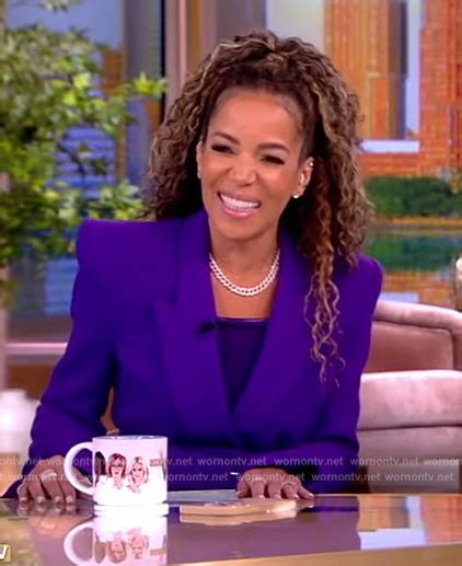 Wornontv Sunnys Purple Belted Blazer On The View Sunny Hostin