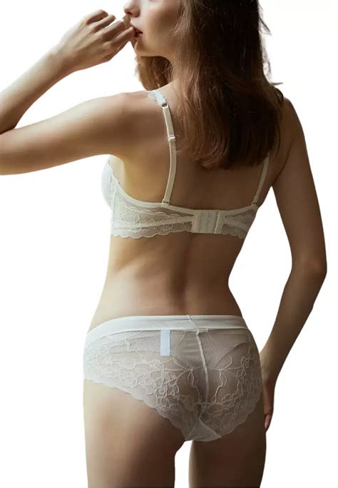 Zitique Sexy Push Up Lace Lingerie Set Bra And Panty White