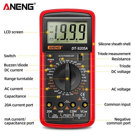 Aneng Dt A Digital Multimeter Ac Dc Transistor Tester Electrical Ncv