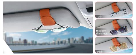 Sunglass Holder For Car Visor Sunglasses Clip Magnetic Leather Glasses Eyeglass