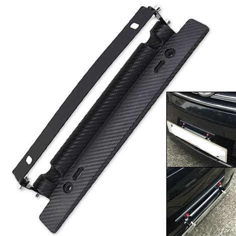 Universal Adjustable Car License Plate Frame Holder Carbon Fiber Racing