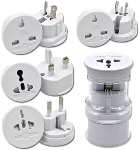 Adaptador Enchufe Universal Blanco Para Viajar A Estados Unidos Europa