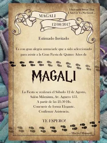 Invitaci N Hogwarts Harry Potter Cumplea Os En Ciudad Madero